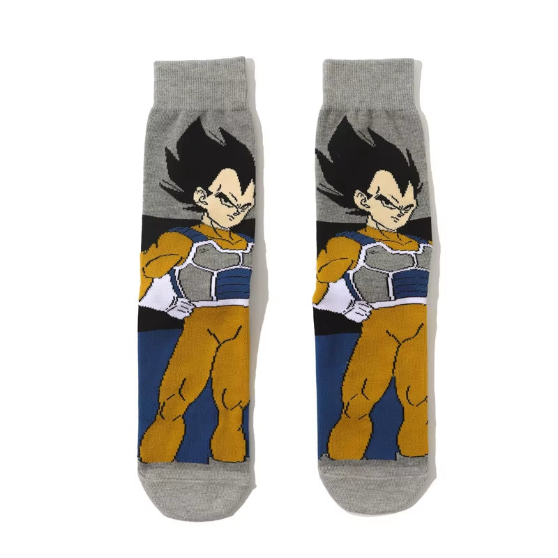 Son Goku Anime Socks Men Cartoon Hip Hop Print Skateboard Socks Personality Casual Cotton Long Sock Breathable Sock