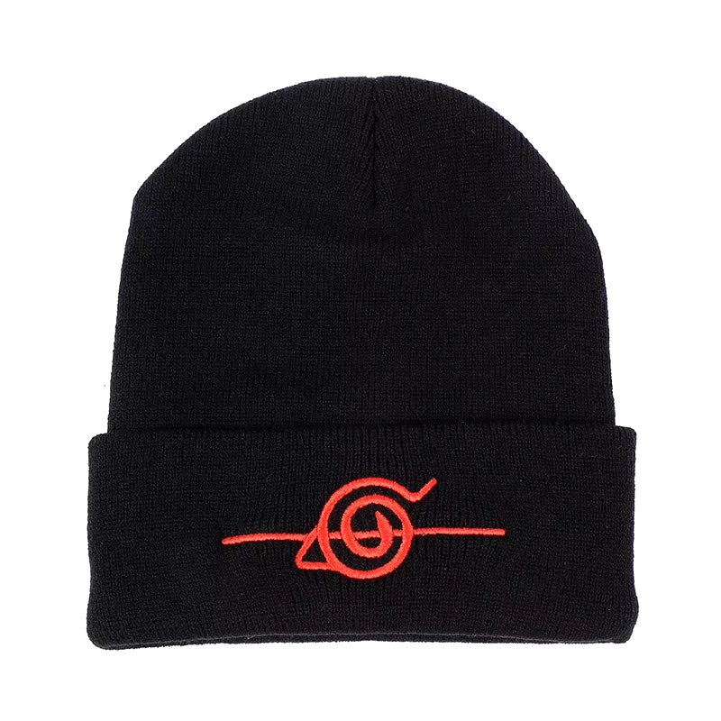 Unisex Autumn Winter Warm Hat Cosplay Anime Akatsuki Red Cloud Embroidery Knitted Bonnet