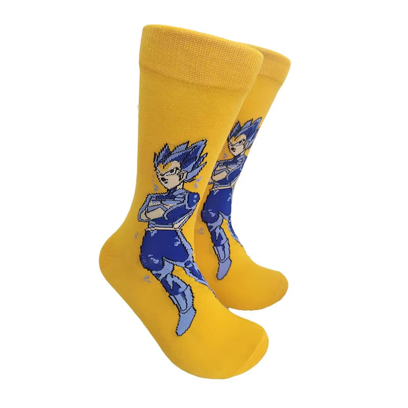 Son Goku Anime Socks Men Cartoon Hip Hop Print Skateboard Socks Personality Casual Cotton Long Sock Breathable Sock