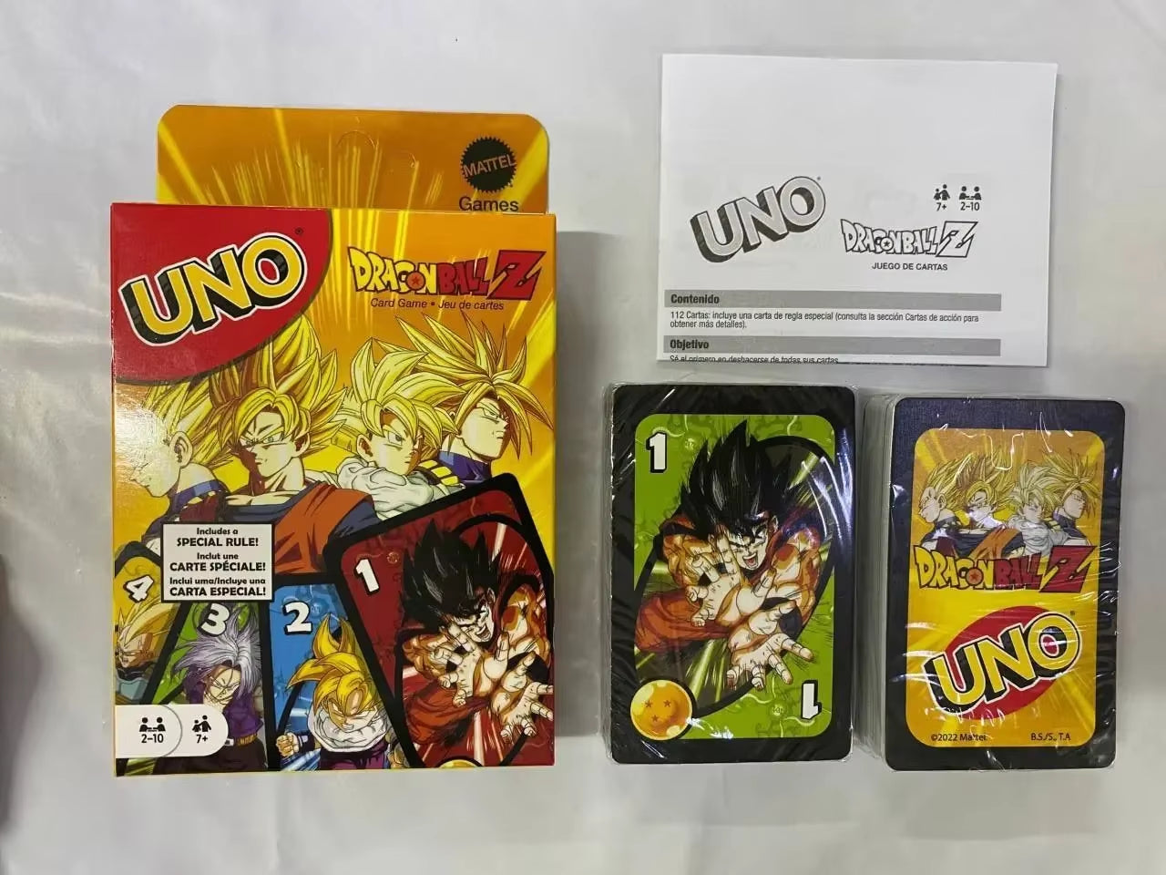 Mattel Games  Dragon Ball Z Card Game for Family Night Featuring Tv Show Themed Graphics and a Special Rule for 2-10 Players