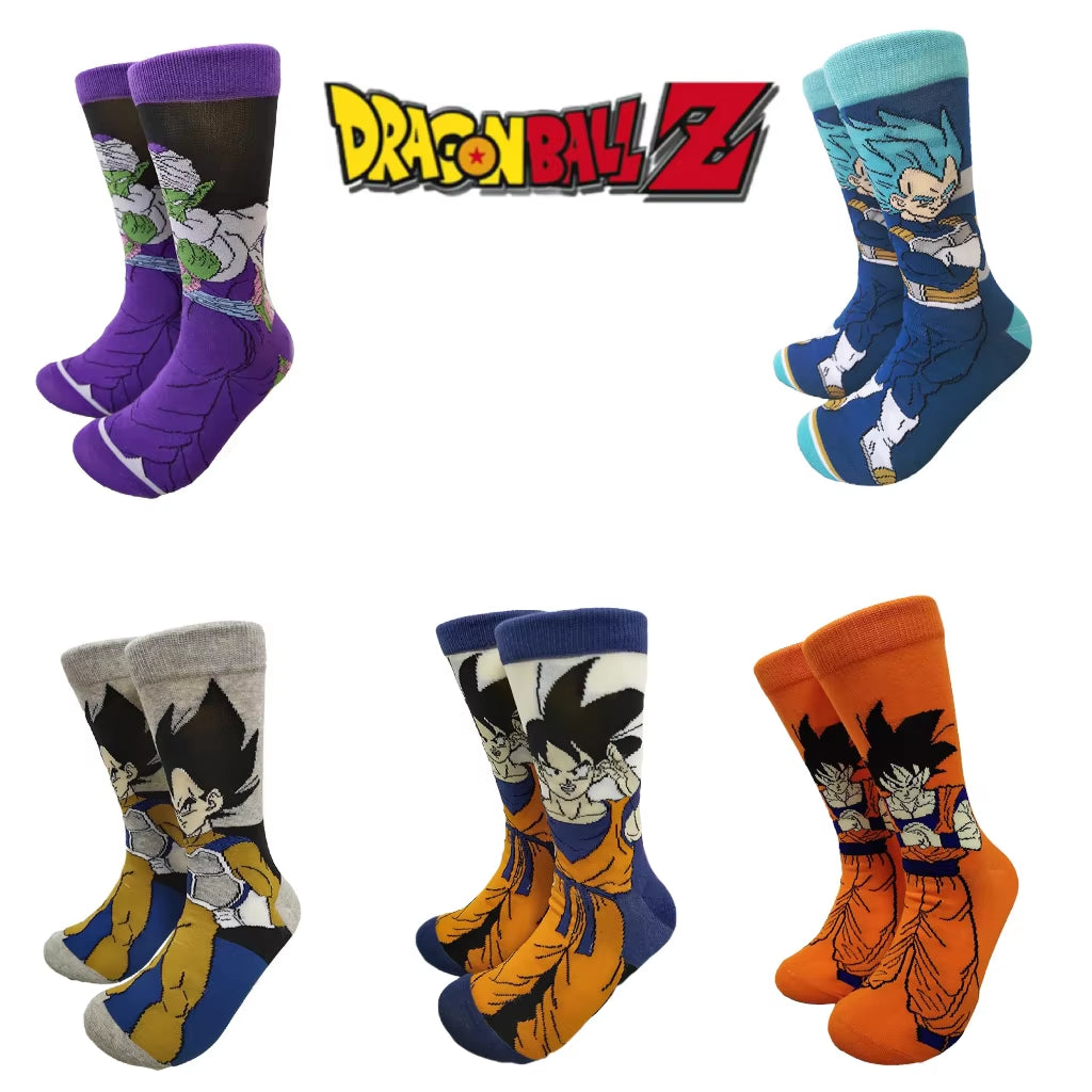 Son Goku Anime Socks Men Cartoon Hip Hop Print Skateboard Socks Personality Casual Cotton Long Sock Breathable Sock