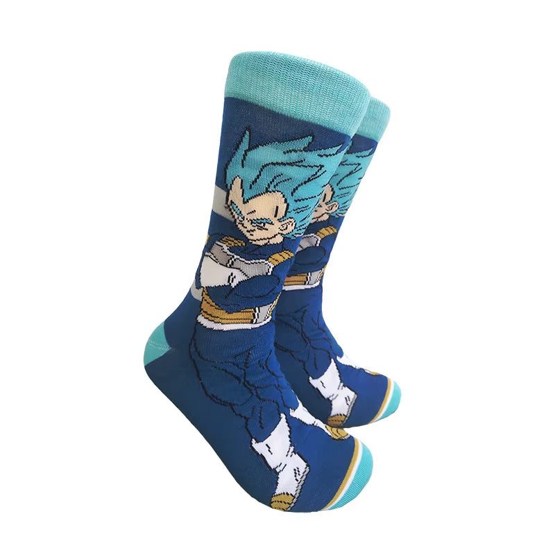 Son Goku Anime Socks Men Cartoon Hip Hop Print Skateboard Socks Personality Casual Cotton Long Sock Breathable Sock