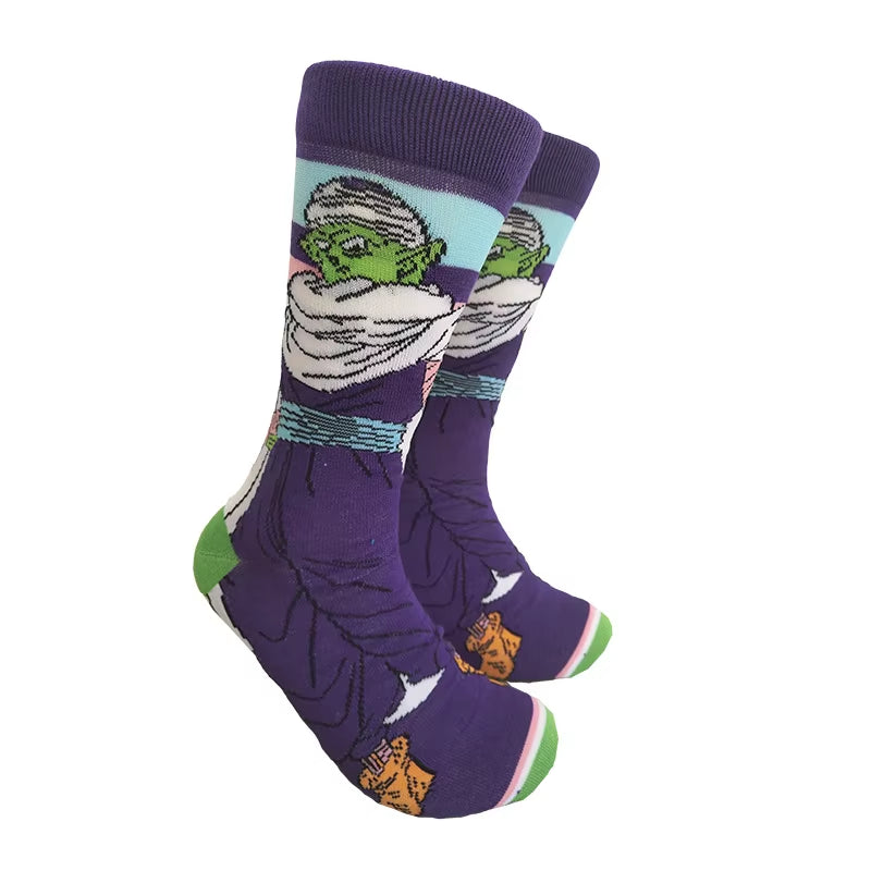 Son Goku Anime Socks Men Cartoon Hip Hop Print Skateboard Socks Personality Casual Cotton Long Sock Breathable Sock