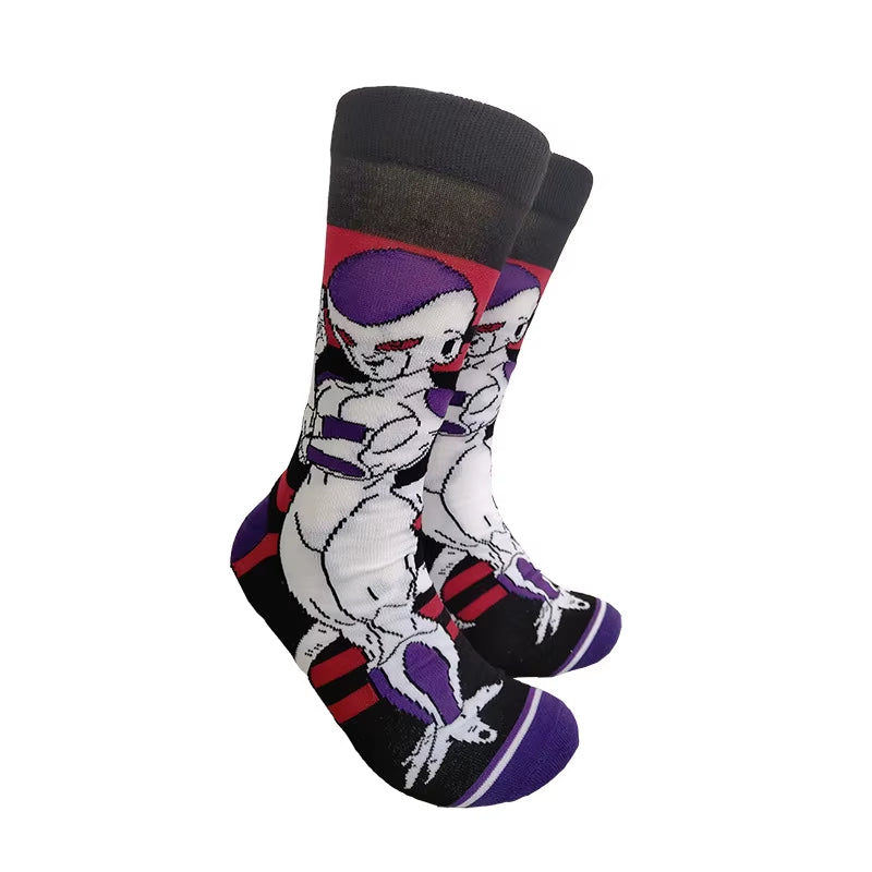 Son Goku Anime Socks Men Cartoon Hip Hop Print Skateboard Socks Personality Casual Cotton Long Sock Breathable Sock