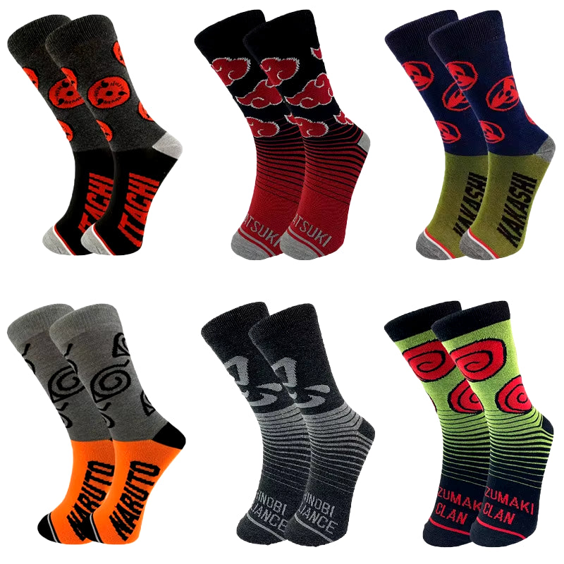 Naruto High Quality Sockings Uchiha Itach Akatsuki Socks Anime New Unisex Adult Cotton Socks Halloween Cosplay Outdoor Riding