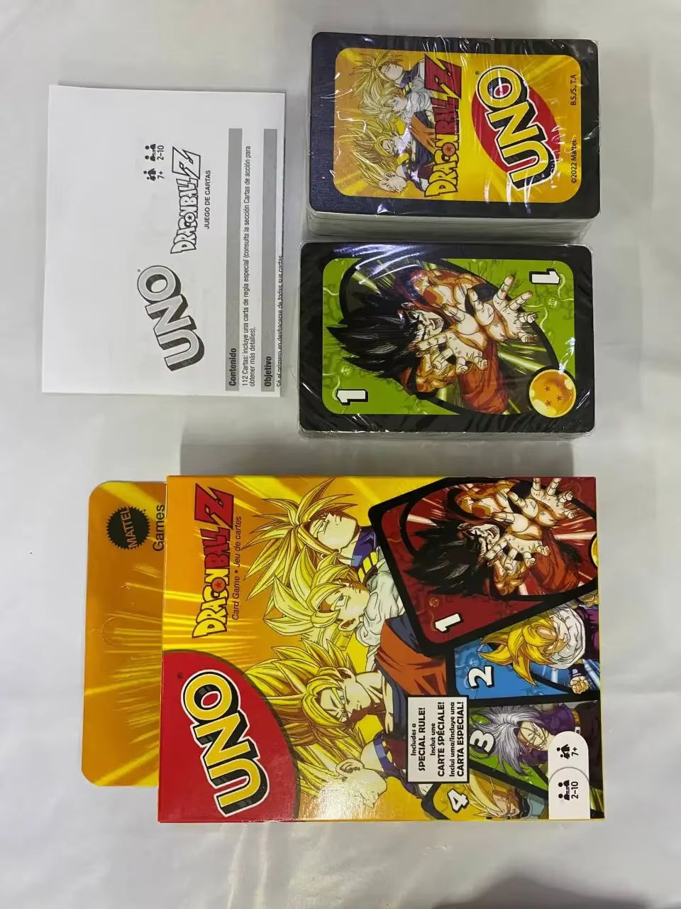 Mattel Games  Dragon Ball Z Card Game for Family Night Featuring Tv Show Themed Graphics and a Special Rule for 2-10 Players