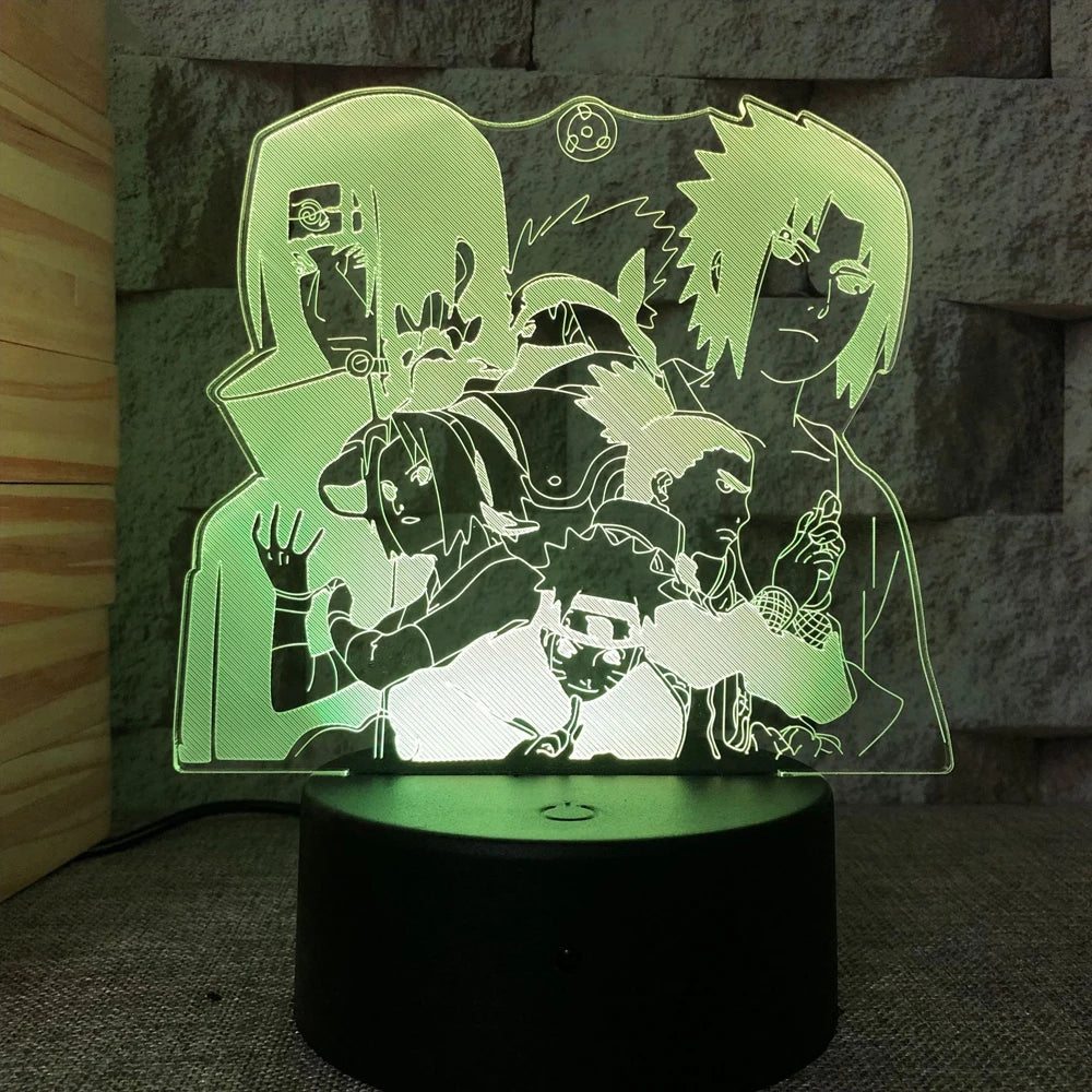 Anime Naruto Naruto Sasuke Namikaze Minato Cartoon 3D Night Light Fashion Bedroom Bedside Lamp Ambient Light Desktop Ornament