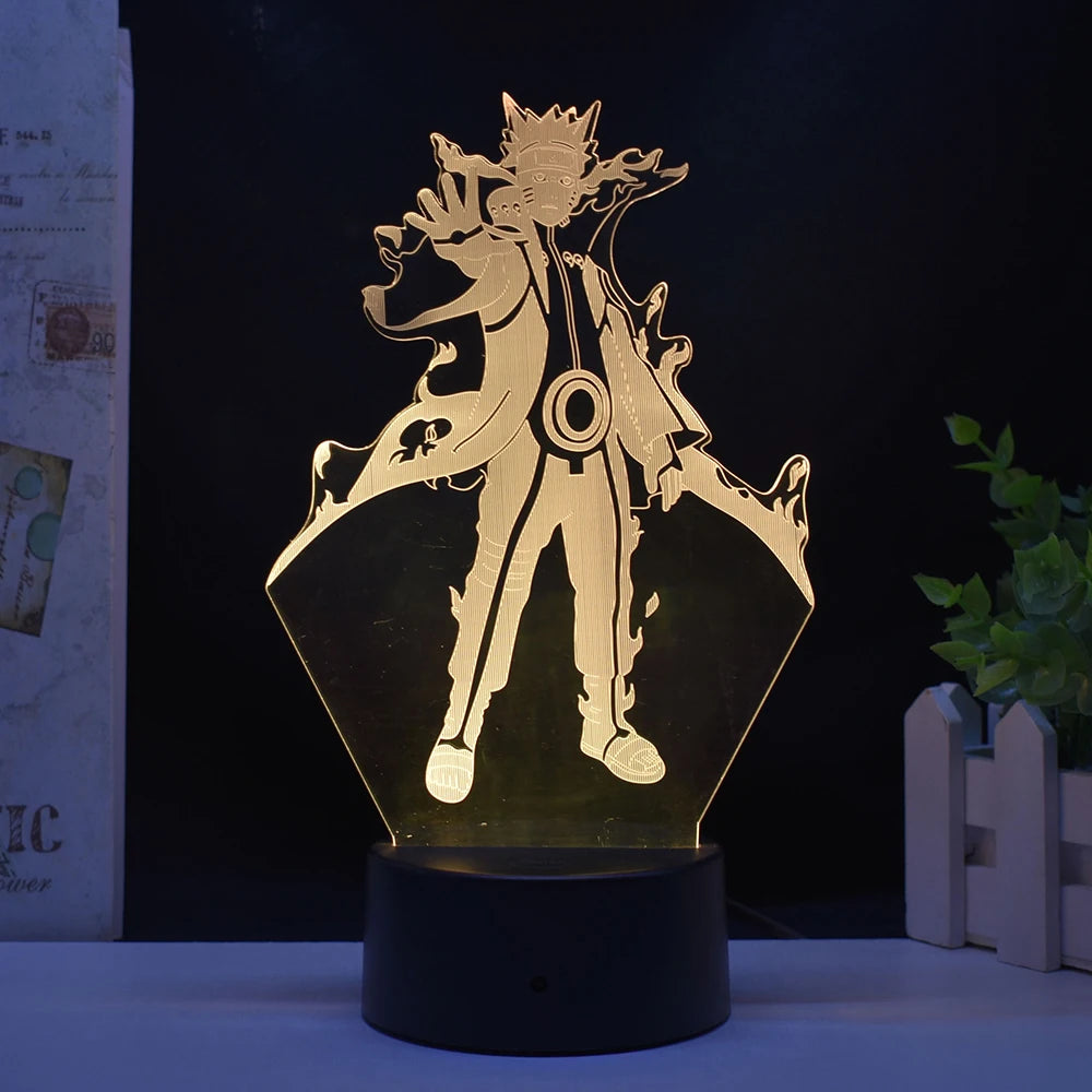 Anime Naruto Naruto Sasuke Namikaze Minato Cartoon 3D Night Light Fashion Bedroom Bedside Lamp Ambient Light Desktop Ornament