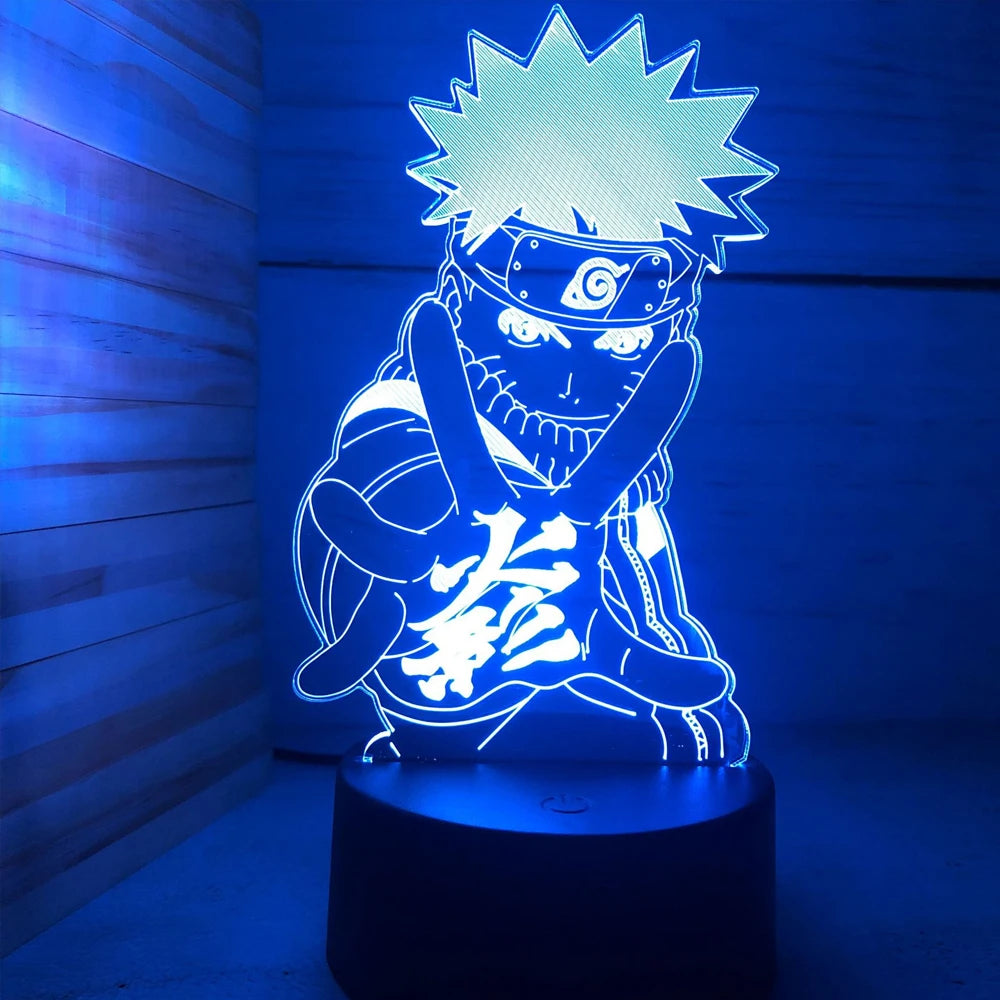 Anime Naruto Naruto Sasuke Namikaze Minato Cartoon 3D Night Light Fashion Bedroom Bedside Lamp Ambient Light Desktop Ornament