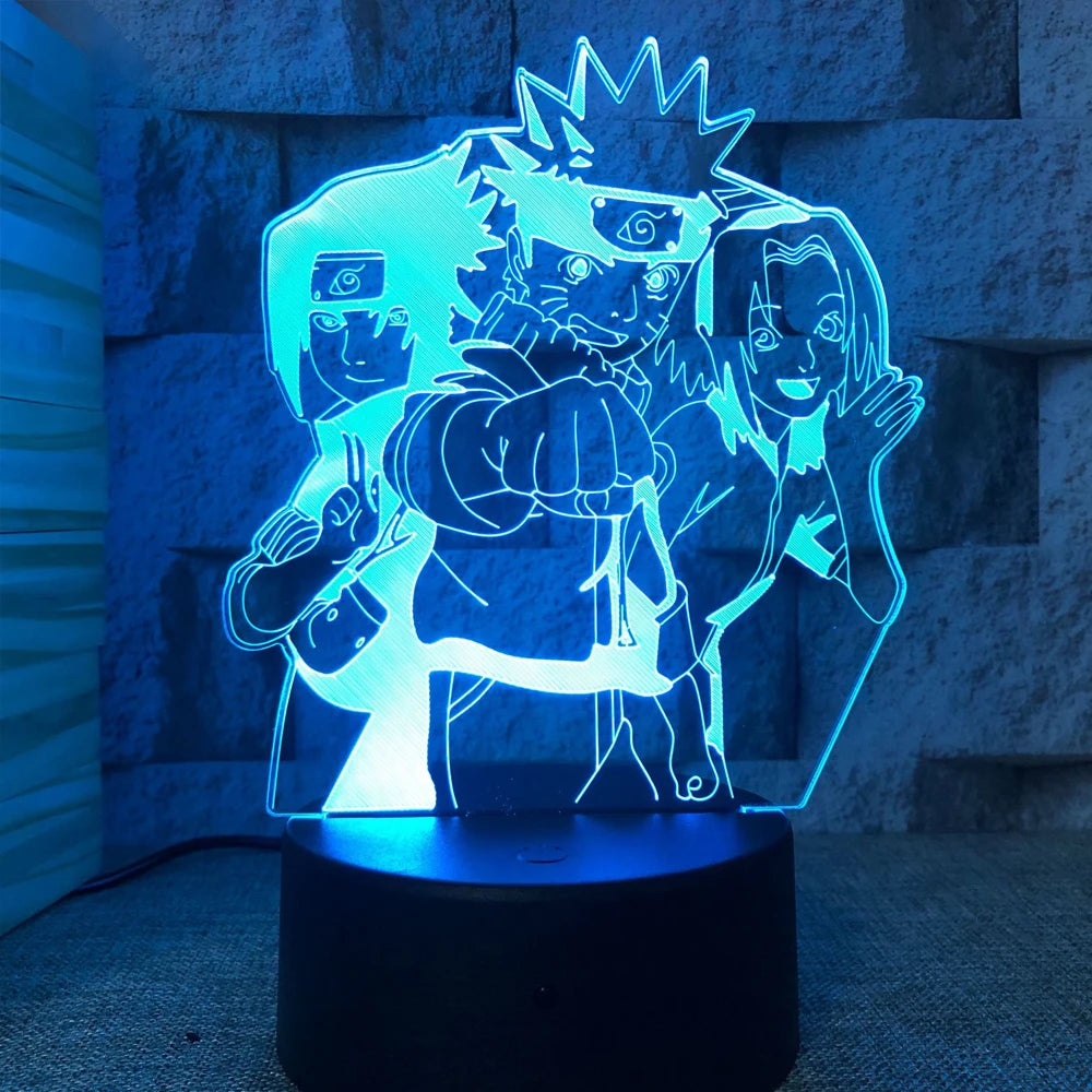 Anime Naruto Naruto Sasuke Namikaze Minato Cartoon 3D Night Light Fashion Bedroom Bedside Lamp Ambient Light Desktop Ornament