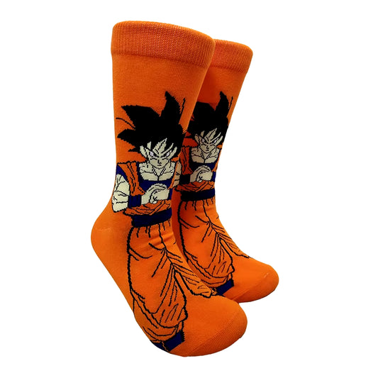 Son Goku Anime Socks Men Cartoon Hip Hop Print Skateboard Socks Personality Casual Cotton Long Sock Breathable Sock