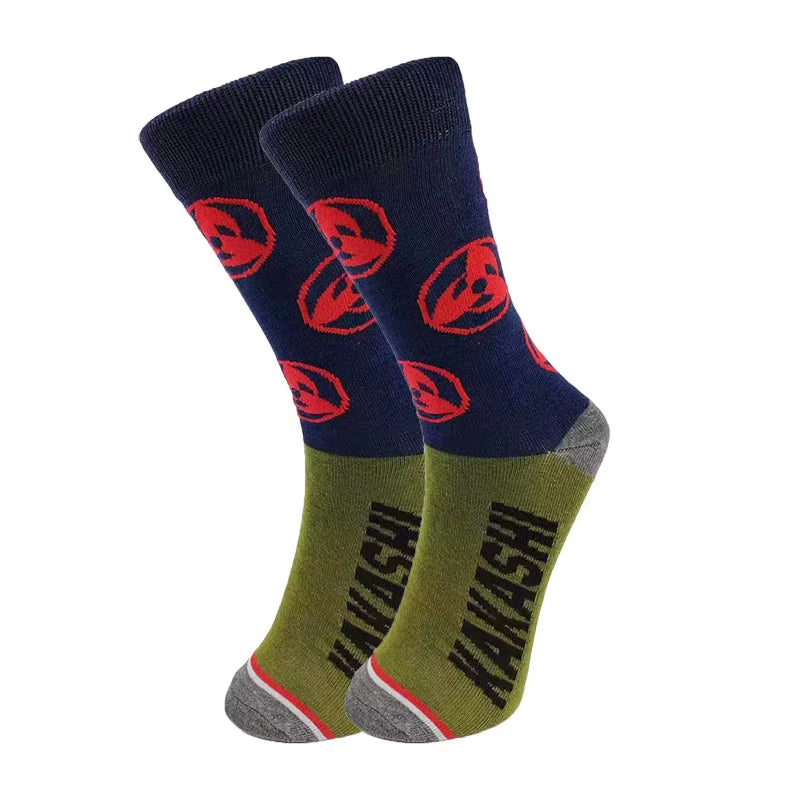 Naruto High Quality Sockings Uchiha Itach Akatsuki Socks Anime New Unisex Adult Cotton Socks Halloween Cosplay Outdoor Riding