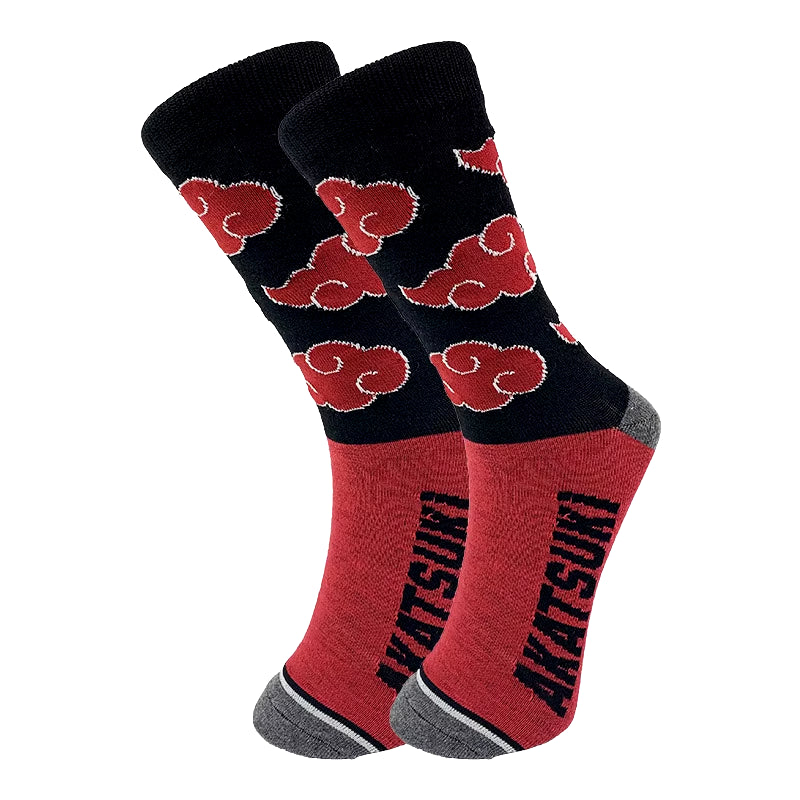 Naruto High Quality Sockings Uchiha Itach Akatsuki Socks Anime New Unisex Adult Cotton Socks Halloween Cosplay Outdoor Riding