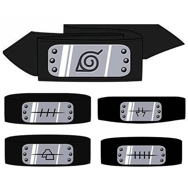 Anime Naruto Headbands Uzumaki Akatsuki Figure Cosplay Accessories Props Head Belt Cartoon Kids Boy Forehead Protector Baby Toys