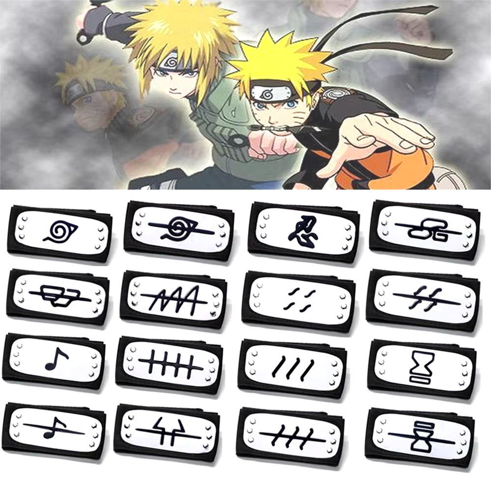 Anime Naruto Headbands Uzumaki Akatsuki Figure Cosplay Accessories Props Head Belt Cartoon Kids Boy Forehead Protector Baby Toys