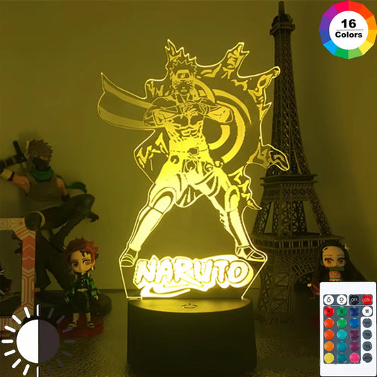 Anime Naruto Naruto Sasuke Namikaze Minato Cartoon 3D Night Light Fashion Bedroom Bedside Lamp Ambient Light Desktop Ornament